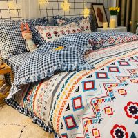 皇冠床上用品床裙款ins风四件套少女心 公主风被罩床单被套三件套 波西米亚JM 1.2m床单款【被套150*200】