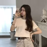 夏季情侣学生装印花短袖t恤女ins潮流2021新款韩版宽松显瘦上衣服 123白色#勿拍 XS
