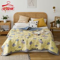 北极绒儿童夏凉被学生空调被单双人被子薄款厚款居家清仓被子 幸福奶牛黄 午休被[80*100cm]