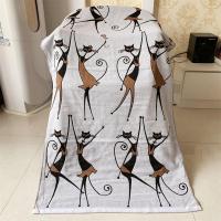 瑕疵三层纱布成人儿童大浴巾盖毯沙滩巾柔软吸水卡通毛巾70*140cm 瑕疵款三层跳舞猫卡70*140