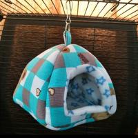 松鼠蜜袋鼯棉窝龙猫棉窝 猫 貂 荷兰猪棉窝 蜜袋鼬仓鼠保暖棉窝 蓝色18*18厘米 只买棉窝