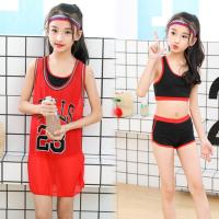 儿童泳衣女童泳衣女孩游泳衣连体分体套装中大童泳衣泳装 红足球宝贝[送泳帽] XS[建议25-35斤]