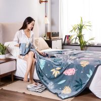 加厚雪貂绒毛毯 珊瑚绒床单法莱绒盖毯空调毯 多功能毯子四季通用 叶雨缤纷(主图) 100X140cm约0.7斤关注店铺