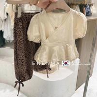 童装女童2021夏季新款套装儿童气质泡泡袖衬衫豹纹款两件套洋气潮 豹纹裤子 130cm