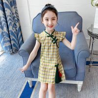 汉服女童夏装短袖连衣裙夏季古装超仙小女孩洋气公主裙儿童裙子夏 绿色(吊坠旗袍裙) 110码(100cm)
