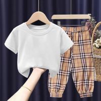 2021新款儿童套装夏季短袖T恤男童女童中小童装薄款宝宝上衣洋气 卡其裤 [单条裤子] 90