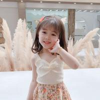 女童夏装裙子套装2021新款儿童背心碎花短裙女孩两件套洋气公主裙 白色 只有上衣 90 建议身高82cm到92cm