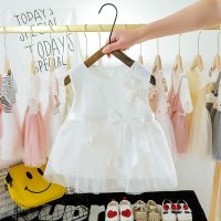 女宝宝连衣裙公主夏装1周岁2生日礼服婴儿衣服洋气女童夏天小裙子 花蔓 白色 66 适合身高60-66CM