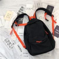 古着感少女书包 韩版校园高中大学生个性拼色百搭双肩包背包ins风 黑色