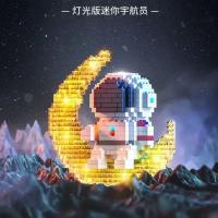 微型小颗粒拼装积木兼容乐高成年大人立体益智玩具航空太空宇航员 宇航员 微颗粒积木[带灯光]