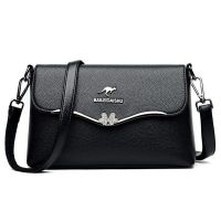 真软皮女包2021新款女士休闲包斜挎包中年妈妈单肩包时尚休闲小包 WYYS+641GMP/黑色