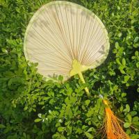 夏季蒲扇天然男女手工草编手摇宝宝纳凉驱蚊随身棕叶扇古风中国风 团圆扇黄色流苏 成人扇