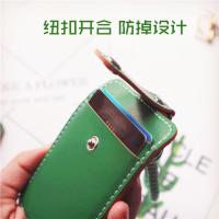 创意可爱学生饭卡保护套校园卡公交卡月票地铁卡门禁卡接送卡套 纯色绿卡 绿绳