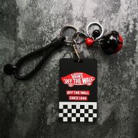 潮牌公交卡套钥匙扣韩国学生情侣饭卡门禁地铁交通卡软硅胶保护套 VANS 卡套+钥匙圈