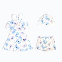 儿童泳衣女童分体防晒裙式比基尼可爱小公主韩国女孩学生温泉泳装 蝴蝶裙(收藏加购送泳帽) 110 建议身高95cm-105