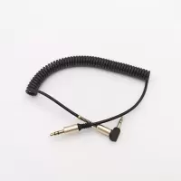 AUX音频线手机3.5公对公车载AV线手机电脑音箱音响连接加长音频线 1条装[高品质aux音频线] 1米弯对直圆线[黑色