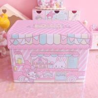 少女心抽屉式内衣收纳箱布艺整理盒可折叠收纳盒装文胸袜子带有盖 美乐蒂布艺折叠