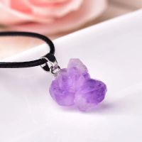 乐咖珠宝 紫水晶原石随型时尚潮流挂件颈饰男女通用 紫水晶吊坠