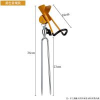 鱼竿支架钓鱼地插手海两用万向手竿炮台支架架杆不锈钢渔具用品 (加粗款)金色 无夜光垫
