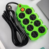 多功能家用64孔56孔46孔防爆多孔一体成型插座带线无线接线面板 56孔苹果绿 不带线 单个插座