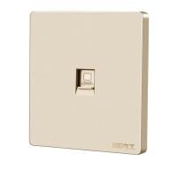 国际电工超六类电脑插座86型暗装家用6类网络光纤面板网线插座 金色超六类单口电脑