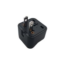 两脚插孔转三脚插头日本台湾旅游转换充电头法韩德国电器头国内用 黑色(1个装)