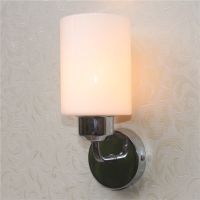 玻璃壁灯床头现代简约LED卧室创意欧式客厅楼梯过道个性墙壁灯具 [塑料灯罩]铬色七字管纯白罩 不带开关-送3瓦暖光