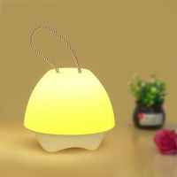 创意台灯卧室床头充电式遥控小夜灯喂奶婴儿护眼睡眠宿舍小灯夜光 插电[黄光白光可切换] 开关款