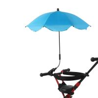 婴儿车遮阳伞遛娃神器遮阳伞防晒雨伞三轮车童车防紫外线伞推车伞 蓝色 直径65厘米+塑料支架