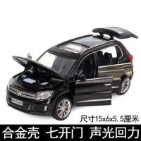 仿真汽车模型合金玩具车七开门仿大众途观小汽车越野车模型 [黑色]七开门仿途观