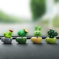 汽车创意摇头盆栽摇头公仔摆件仙人掌车内中控台装饰植物摆设女 仙人掌送无痕胶
