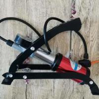 车载充气泵脚踩打气筒汽车摩托车电动车高压充气自行车便携打气筒 加粗精准表单缸红色