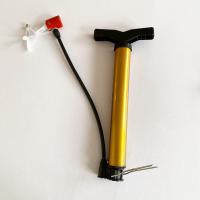 打气筒自行车家用便携式小型电动电瓶通用加气泵篮球单车充气管子 32cm金色+1气嘴+1气针