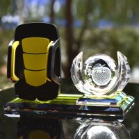 车载导航手机支架水晶球香水座小车里车上摆件汽车用品内装饰品 一生平安