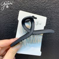 韩国东大门优雅气质磨砂质感大号抓夹交叉桃心后脑勺盘发洗脸发夹 [普通款]黑色