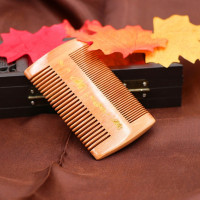 两用篦子梳顺发梳篦梳虱子梳 密齿防静电梳子加密去头屑木梳子 楠木材质两用梳