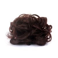 发夹头饰假发发抓夹头花女短发逼真成人马尾夹子发夹大号盘发抓夹 深棕色发抓