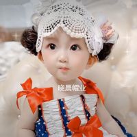 小果宝同款韩版婴儿童假发发带头饰女宝宝公主发饰生日皇冠0-1岁 小果宝原版蕾丝发带(白色0-3月)