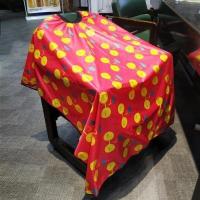 发廊专用儿童理发围布防静电卡通不沾发小孩男剪头衣家用剃头围脖 红色表情