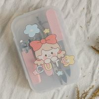 可爱指甲剪7件套盒装随身携带方便家用创意少女心办公室学校学生 cute粉色女孩7件套指甲剪