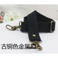 25mm宽棉织带可调节包带女斜挎书包带单肩带子DIY控包配件51辅料 黑色 2.5cm宽古铜色扣