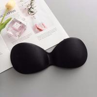 文胸内垫大码吊带背心加厚聚拢包边胸垫插片女小胸增大内衣海绵垫 黑色 1个 S 75-95斤