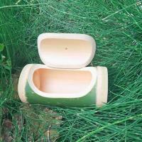 新鲜卧式竹筒竹筒饭竹筒蒸筒竹餐具竹筒花盆瓶竹流水器支持刻字 弧形口直径5-7cm长18-30cm