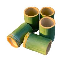 新鲜现砍竹筒蒸饭筒竹碗竹制品环保生态餐具茶水杯花盆生态罐 4个 外径约5-7cm 高约8cm