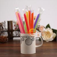 一次性吸管珍珠奶茶大粗吸管喝粥独立包装尖头塑料彩色透明批发 彩色200支 [细吸管]19CM