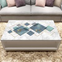 ins北欧简约桌布防水防油防烫茶几垫塑料pvc软玻璃长方桌餐桌垫 清雅 40*80CM