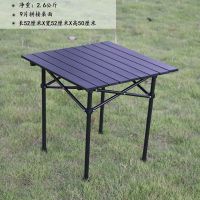 南落 超轻迷你折叠桌子户外野餐烧烤桌休闲便携式铝合金简易小桌 长52X宽52X高50/cm