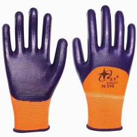 星宇N598紫色丁青半挂手套,耐油防滑耐磨,质量保证 12双