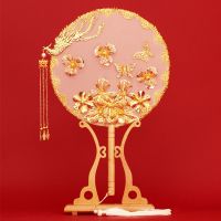 中式新娘遮面手捧花古风结婚秀禾婚礼团扇出嫁喜扇成品 G07伴娘团扇一把 成品扇一把