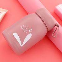 玻璃杯带盖耐高温家用便携水杯杯子女学生韩版可爱防摔高颜值ins 玫瑰粉330ml